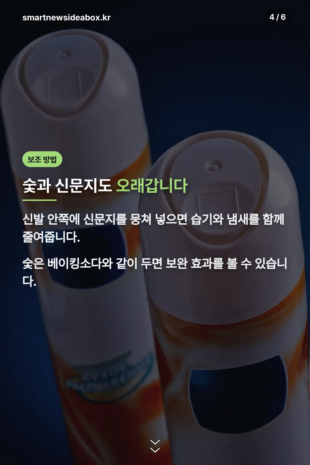 숯과 신문지 보조 방법