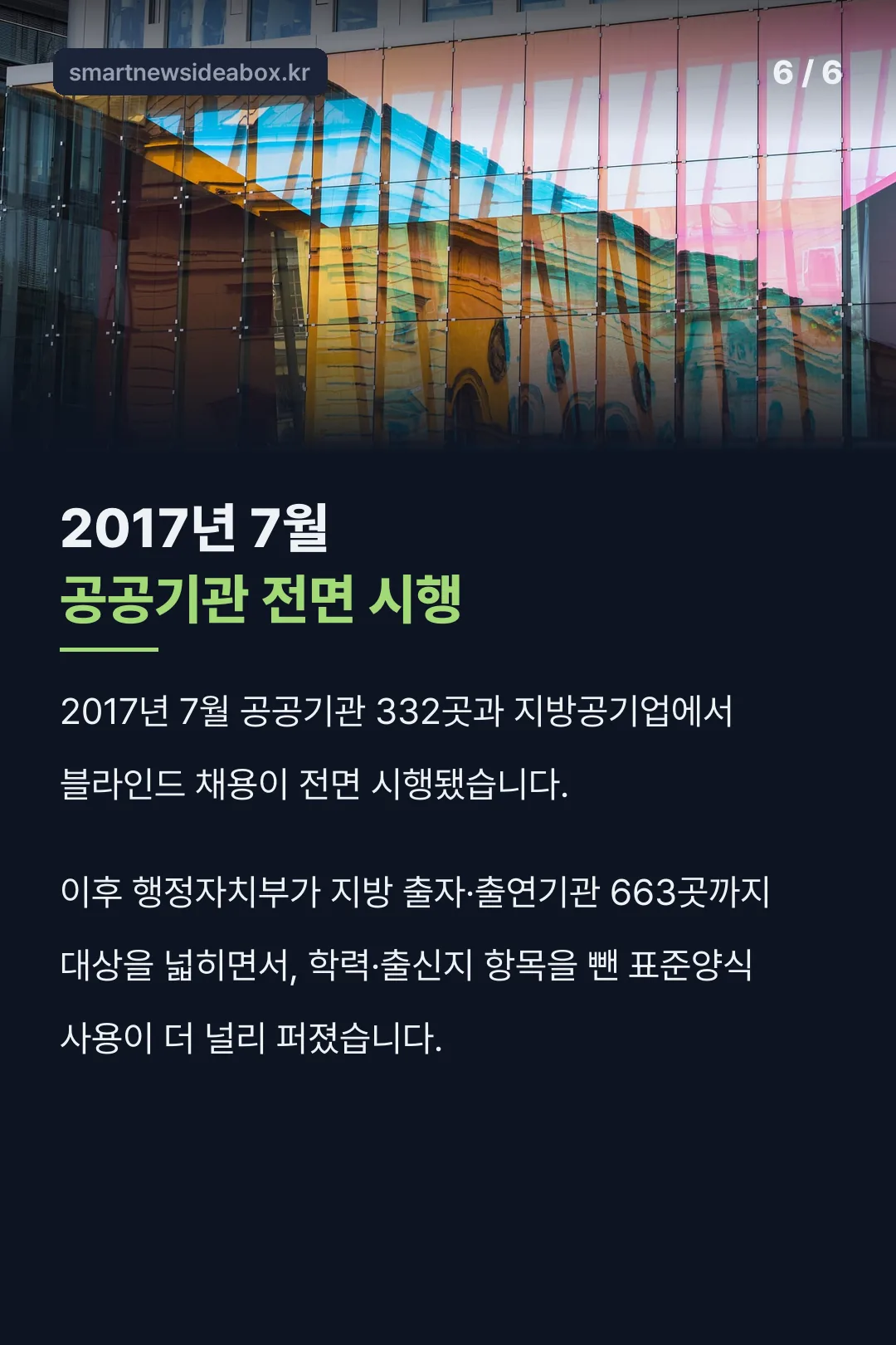 2017년 블라인드 채용 전면 시행