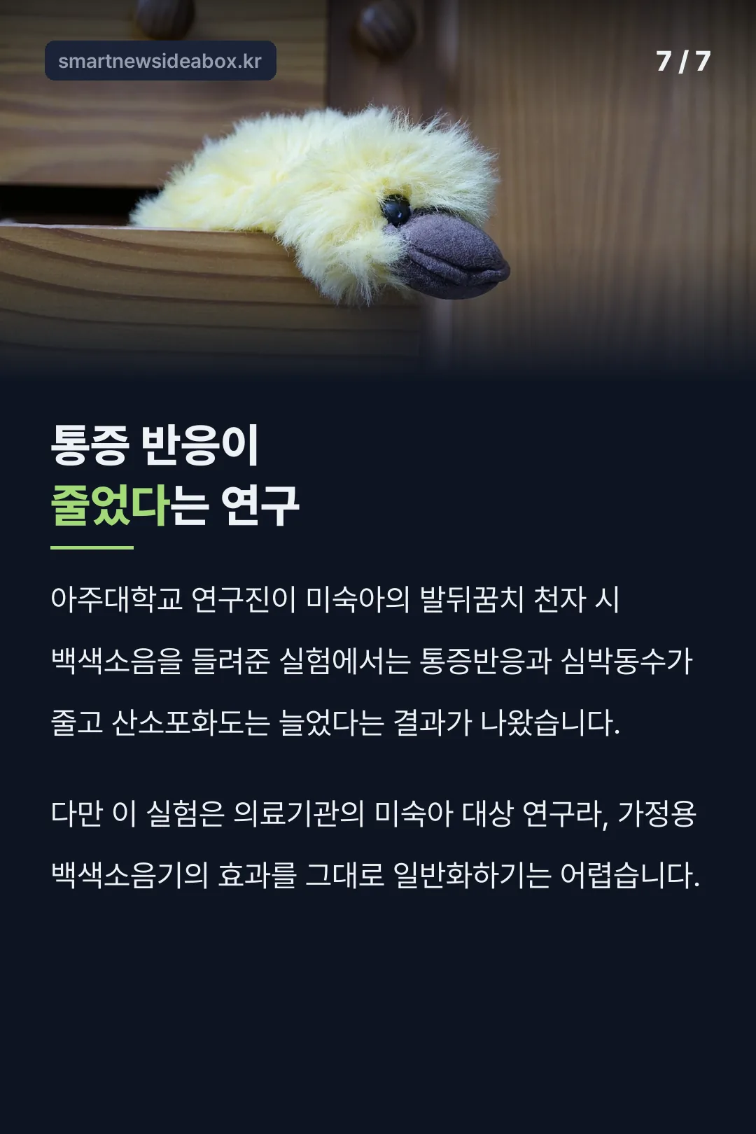 미숙아 통증 완화 연구