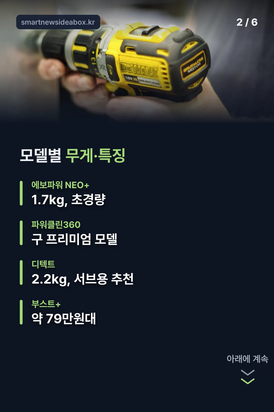 모델별 무게·특징
