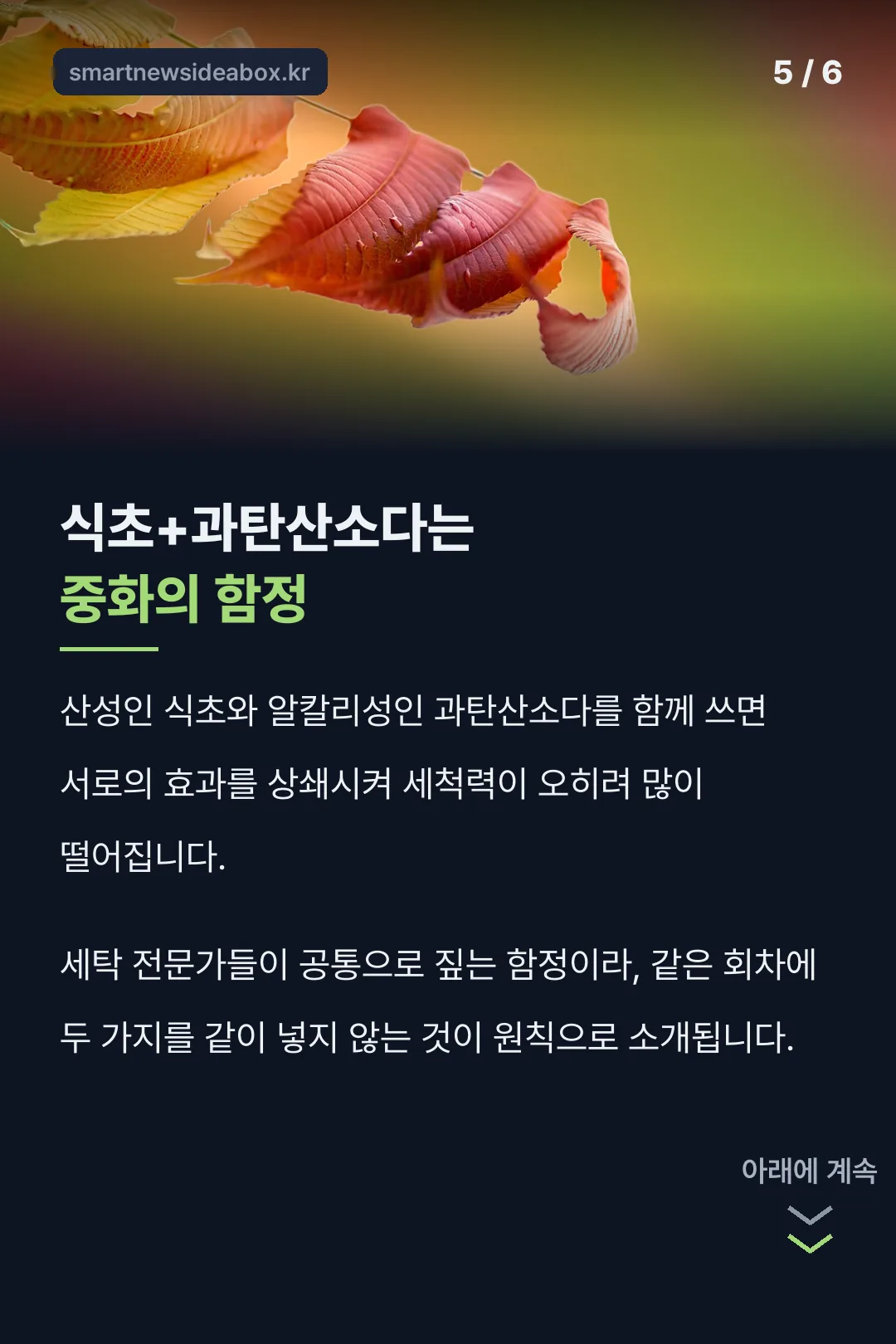 식초+과탄산소다 중화 함정